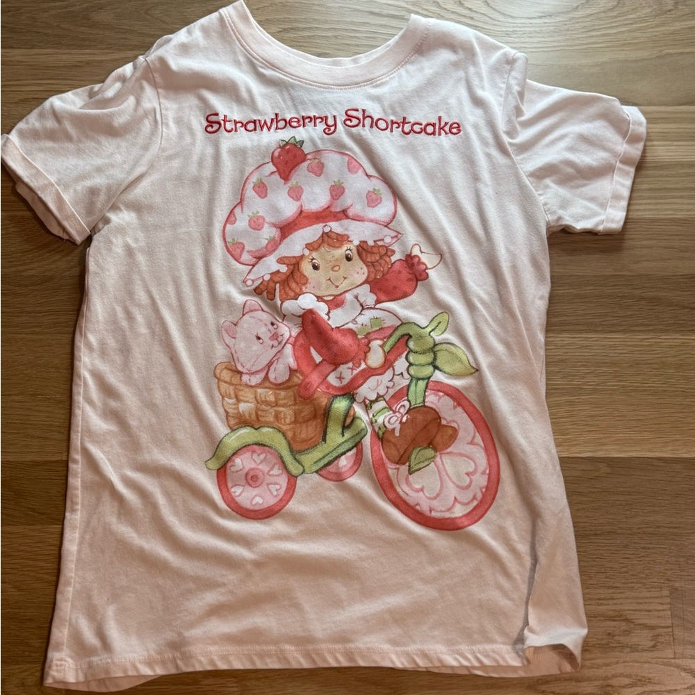 Strawberry Shortcake Kids Shirt - White and Pink
